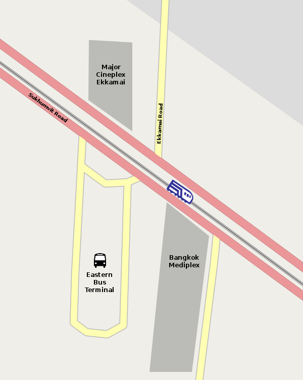 Ekkamai Skytrain Station area map