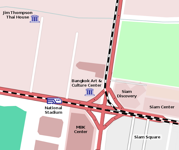 Map to Jim Thompson House