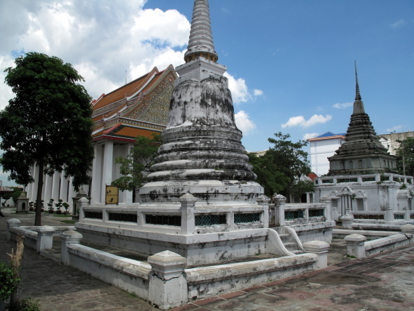 Some of the memorial pagodas near the ordination hall