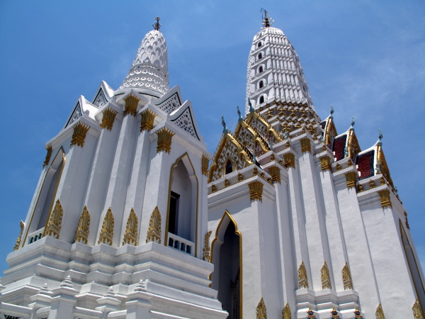 Two of the three towers of Wat Pichai Yathikaram